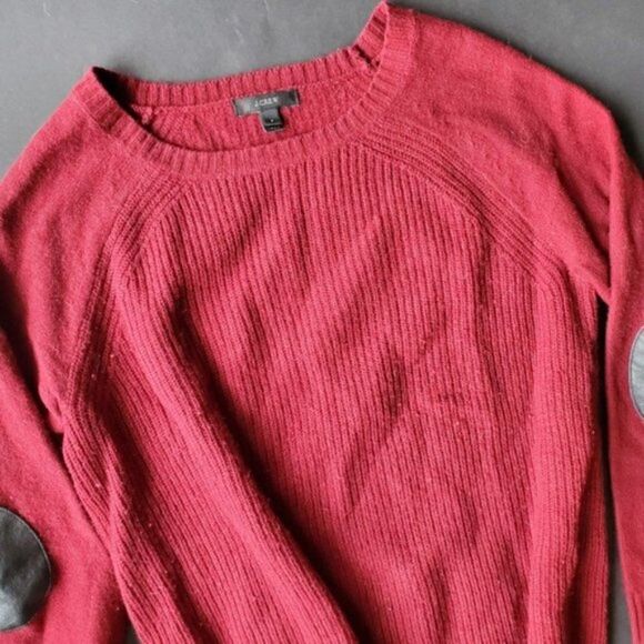 J.crew Red Knit Boxy Sweater 100% wool - Picture 3 of 8